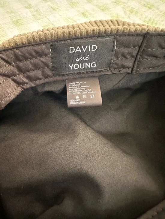 David and Young Dark Olive Green Corduroy Baker Hat - Picture 4 of 4